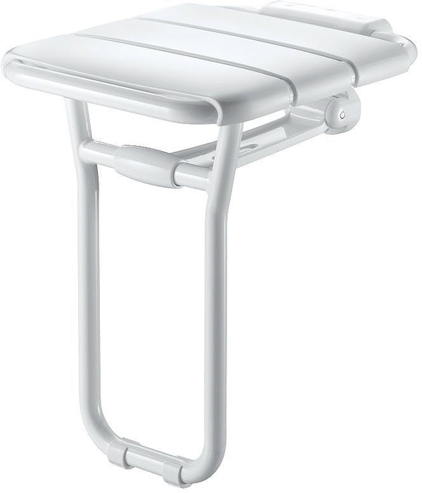 SIEGE DE DOUCHE RELEVABLE+ PIEDS DELABIE ALU BLANC