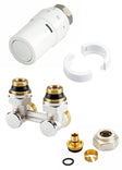 DESIGN KIT DE ROBINET THERMOSTAT.P.RADIATEUR UNIVERSAL INTEGRE 1/2"-3/4" +RACC.16MM DANFOSS EQUERRE