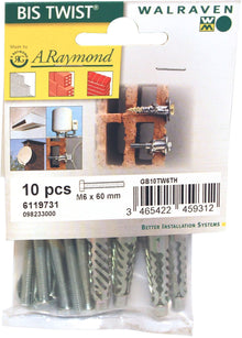 BIS TWIST+VIS METRIQUE+RONDELLE M6X60MM BOÎTE=10PIECES