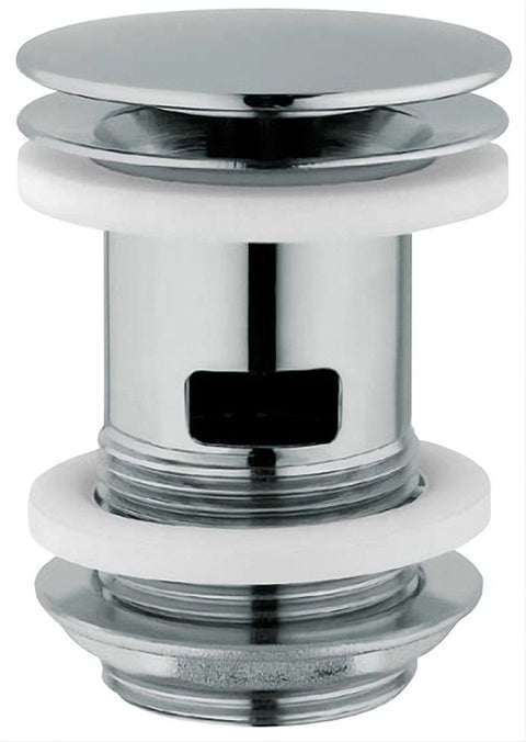 Krepine platte moer nobili 5/4" rond+overloop chroom, sifons — SKU DESCO-178913