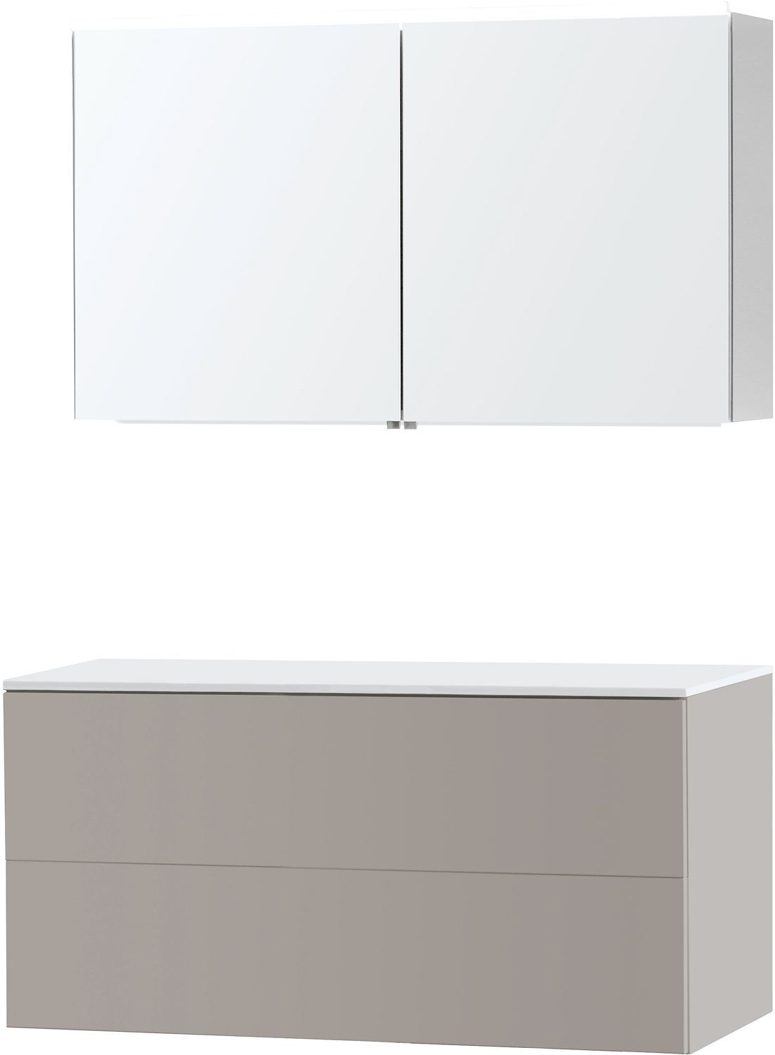 MEUBEL PURO DUO GRIJS 120 SOLID OPBOUW SPIEGELKAST