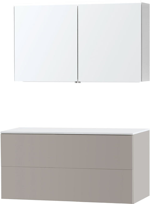 MEUBEL PURO DUO GRIJS 120 SOLID OPBOUW SPIEGELKAST