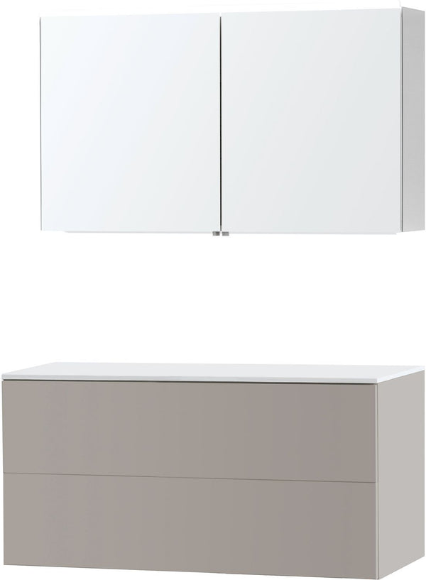 MEUBEL PURO DUO GRIJS 120 SOLID OPBOUW SPIEGELKAST