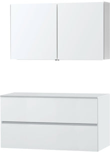 MEUBLE MOLTO POUDRE BLANC 120 POUR LAVABO A POSER SOLID ARMOIRE TOILETTE