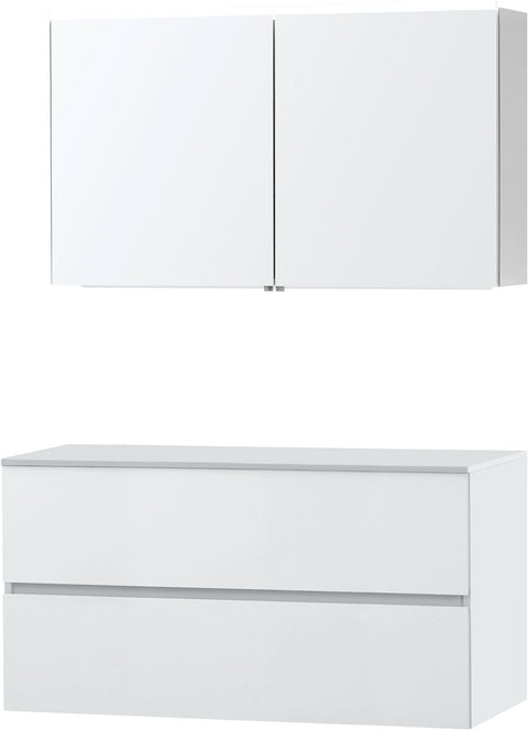 Meubel Molto poederwit 120 voor opbouwlavabo Solid spiegelkast, badkamermeubelen — SKU DESCO-701637