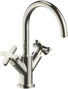 2GREEP MENGKRAAN LAVABO ICONA CLASSIC FANTINI ZONDER SLUITING SPRONG 160MM POLISHED NICKEL PVD