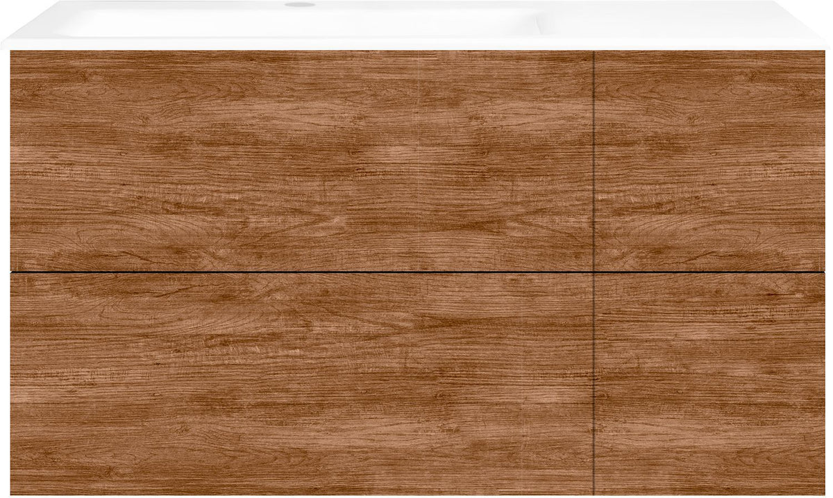 ONDERBOUW COFFEE 4 LADES 110 TEAKHOUT DECOR KANEEL +WASTAFEL LINKS PORSELEIN WIT