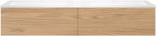 SOUS MEUBLE COFFEE 2 TIROIRS 160 CHENE CLASSIQUE +DOUBLE LAVABO EN MARBRE SYNTHETIQUE BLANC MAT