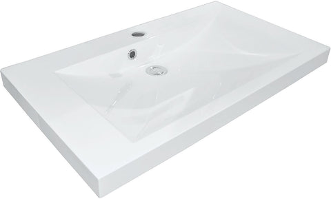Tablet kunstmarmer cita 60X40,6 1 lavabo wit, badkamermeubelen — SKU DESCO-156174