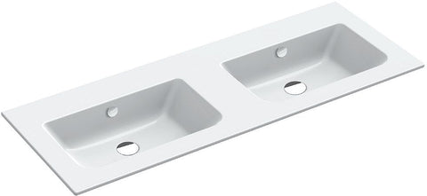 Dubbele lavabo alano catalano cataglaze+ 122X46CM porselein wit