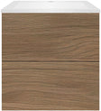Onderbouw COFFEE 2 lades 60 eik caramel+wastafel kunstmarmer mat wit