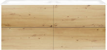 Onderbouw COFFEE 4 lades 140 duo eiken Decor urban +dubbele wastafel porselein zonder kraangat wit