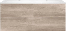 Onderbouw COFFEE 4 lades 140 duo eiken Decor flanel +dubbele wastafel wit
