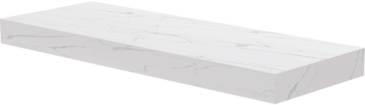 TABLET KERAMISCH MARMER PURO B140 H10 1AFVOERGAT RECHTS WHITE CALACATTA