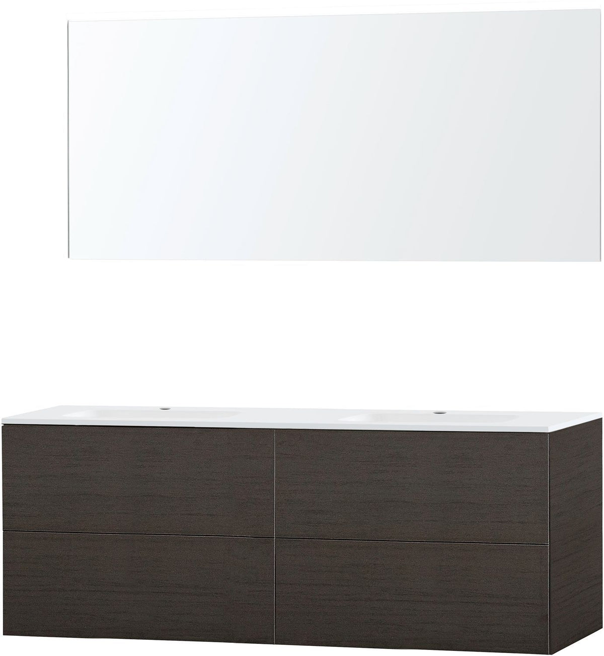 Meubel puro duo wenge 160 kunstmarmer spiegel