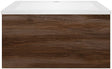SOUS MEUBLE COFFEE 1 TIROIR 60 NOYER DECOR VELOURS+LAVABO EN MARBRE SYNTHETIQUE BLANC