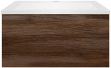 SOUS MEUBLE COFFEE 1 TIROIR 60 NOYER DECOR VELOURS+LAVABO EN MARBRE SYNTHETIQUE BLANC