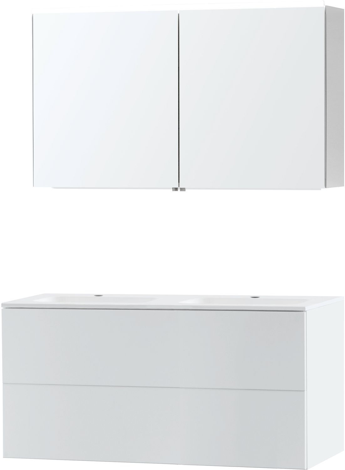 Meubel puro duo wit 120 kunstmarmer spiegelkast