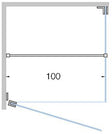 Draaideur+zijpaneel hoek close tot 100CM hoogte 200CM chroom-helder