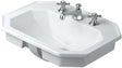 Inbouw lavabo 1930 Duravit 580X470MM +1(3)KRAANGAT +overloop wit