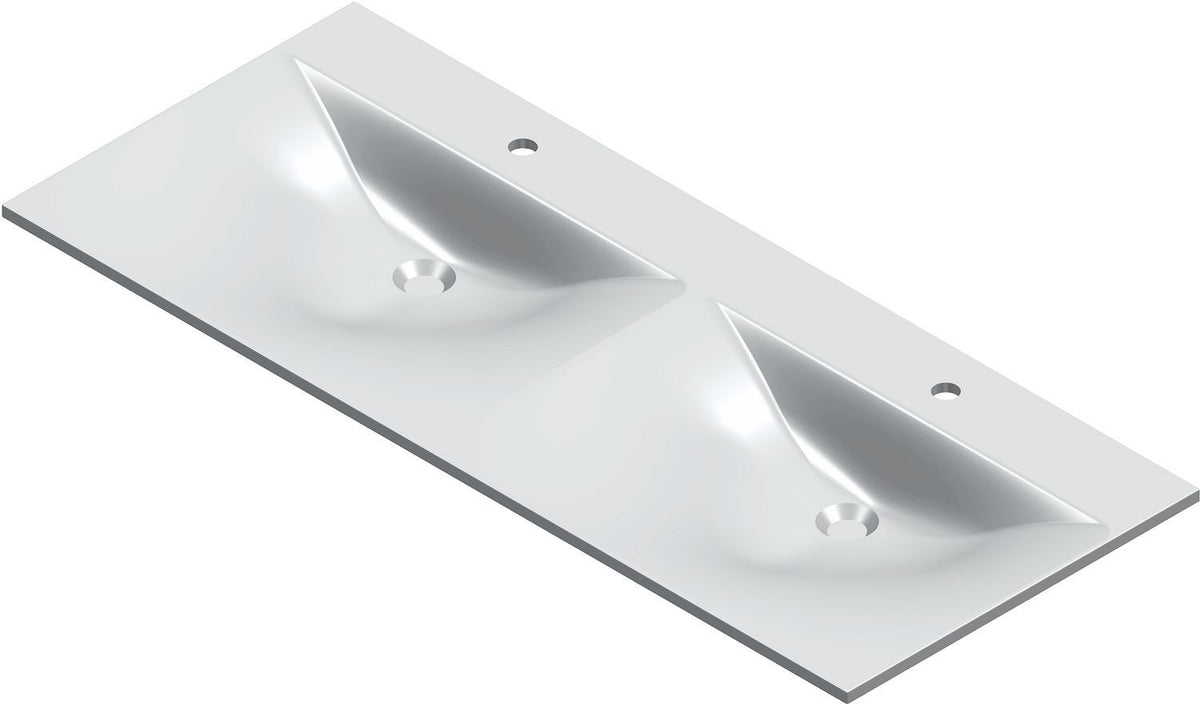 Lavabo bizzy 120X50CM kunstmarmer wit