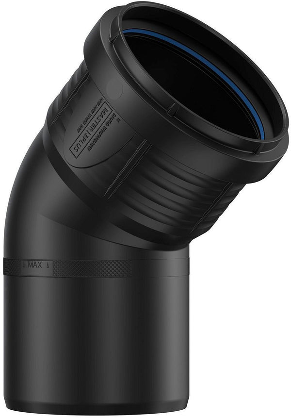 ELLEBOOG PP 45°MF 75MM ZWART