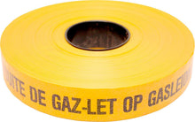 Signalisatieband "let op gasleiding" 250M geel/zwart nl/fr