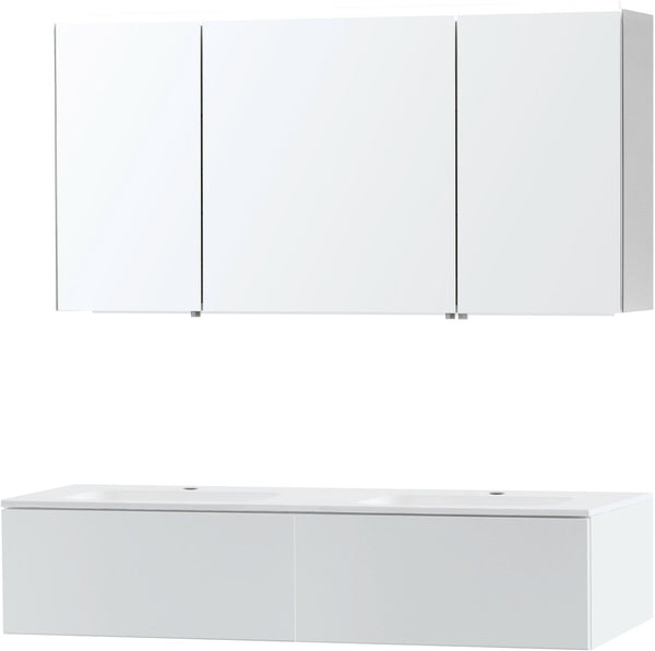 Meubel puro duo wit 140 1 lade kunstmarmer spiegelkast