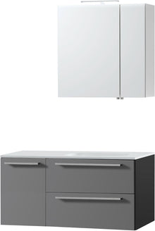 MEUBLE COMBO UNI ARDOISE 105 DROITE SOLID ARMOIRE TOILETTE 70