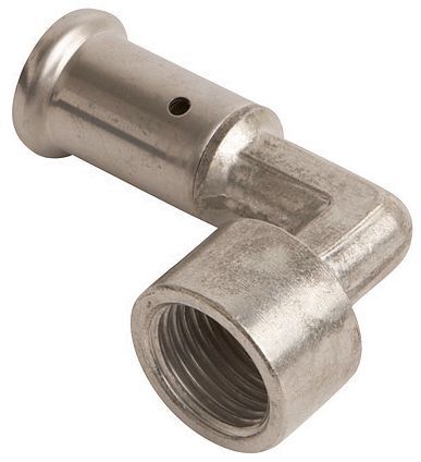 Elleboog 20MM-3/4"F messing pers Henco
