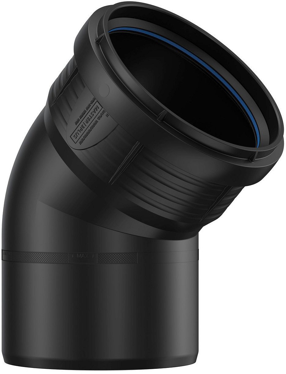 ELLEBOOG PP 45°MF 125MM ZWART