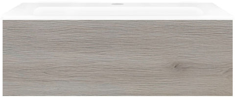 Onderbouw COFFEE 1 lade 90 eik zilver+wastafel porselein wit, badkamermeubelen — SKU DESCO-192580