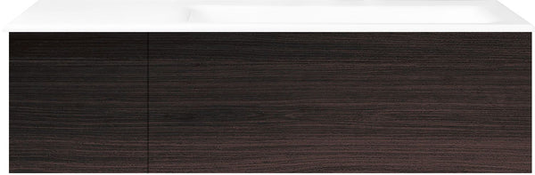 SOUS MEUBLE COFFEE 2 TIROIRS 110 CHENE DECOR MOKKA +LAVABO DROITE PORCEL.SNS TROU ROBINET BLANC