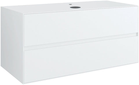 Onderbouw 2 lades+tablet voor opbouwlavabo centraal tenso 120CM +kraangat wit, badkamermeubelen — SKU DESCO-177420