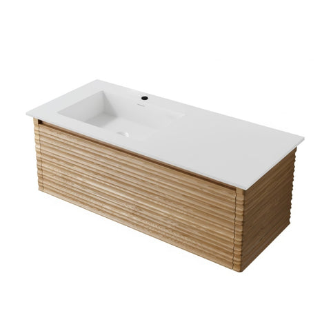 Badkamermeubelset 120 cm met VESTRA onderkast notelaar modern softclose - Wit mat, wastafelsets — SKU MB-19630-23157, EAN 5404029124979