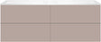 SOUS MEUBLE COFFEE 4 TIROIRS 160 DUO BASALTGRIJS +DOUBLE LAVABO EN MARBRE SYNTHETIQUE BLANC MAT