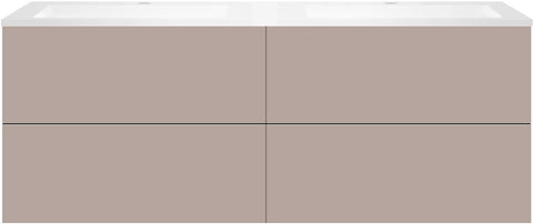 Onderbouw COFFEE 4 lades 160 duo basaltgrijs +dubbele wastafel kunstmarmer mat wit, badkamermeubelen — SKU DESCO-192431