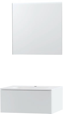 Meubel puro Solo wit 70CM 1LADE kunstmarmer spiegel