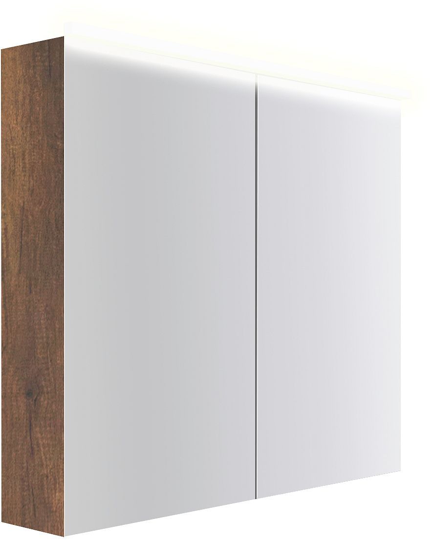 Spiegelkast COFFEE 2 deuren 900MM 4250K eik Decor roest, badkamermeubelen — SKU DESCO-193065