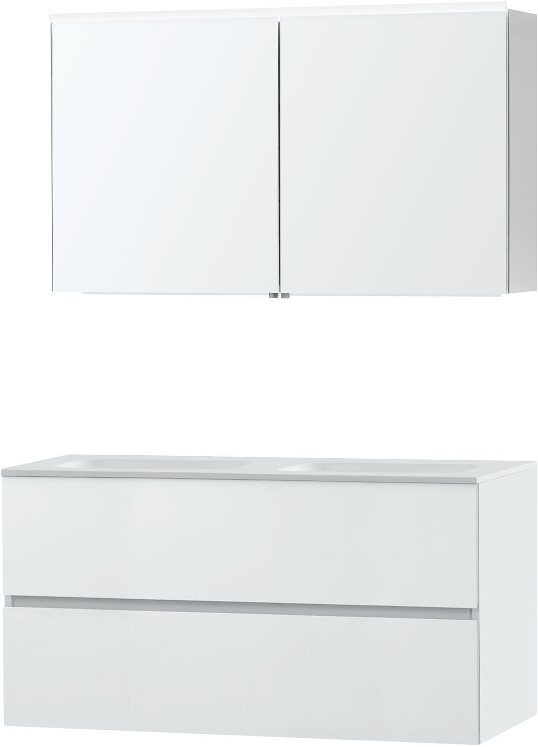 Meubel Molto poederwit 120 Solid spiegelkast
