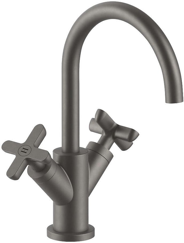 2GREEP MENGKRAAN LAVABO ICONA CLASSIC FANTINI ZONDER SLUITING SPRONG 160MM MAT GUN METAL PVD