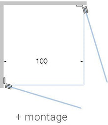 PORTE PIVOTANTE ACCES D'ANGLE CLOSE JUSQU'A 100CM H200CM CLAIR-INOX MAT+ MONTAGE