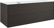SOUS MEUBLE 2 TIROIRS+ TABLET POUR LAVABO A POSER GAUCHE TENSO 140CM +TROU ROBINET WENGE