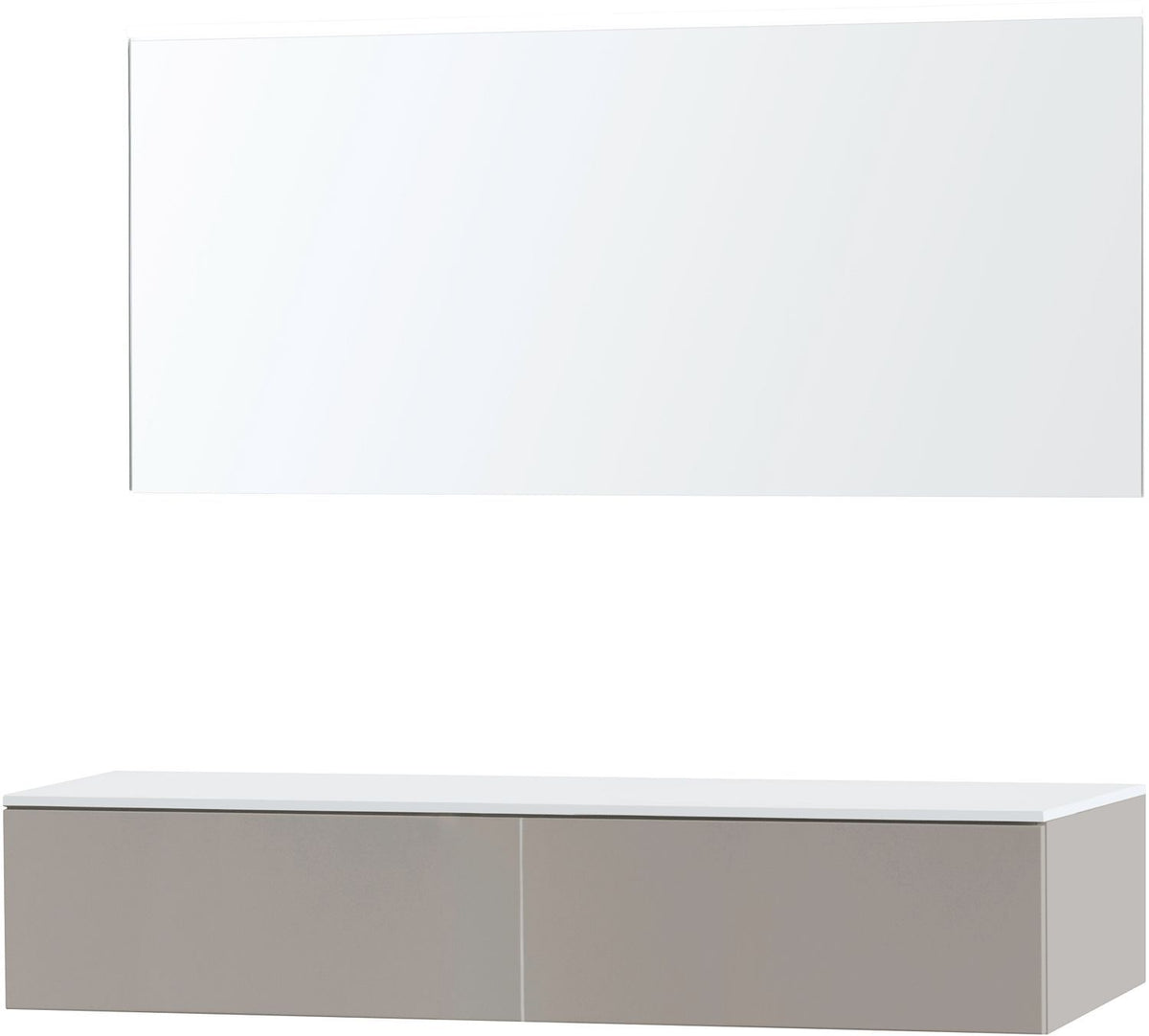 MEUBEL PURO DUO GRIJS 160 1 LADE SOLID OPBOUW SPIEGEL