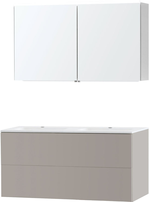 MEUBEL PURO DUO GRIJS 120 KUNSTMARMER SPIEGELKAST