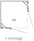 DRAAIDEUR MET VAST DEEL HOEKINSTAP CLOSE TOT 100CM H200CM TIMELESS-MAT ZWART+ MONTAGE