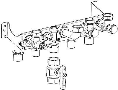 Hydraulische aansluitset zonder vulset voor avanta plus +tzerra matic combi remeha