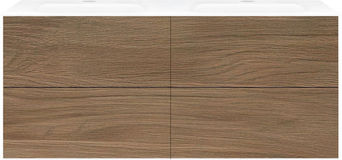 Onderbouw COFFEE 4 lades 140 eik caramel+wastafel porselein wit, badkamermeubelen — SKU DESCO-193028