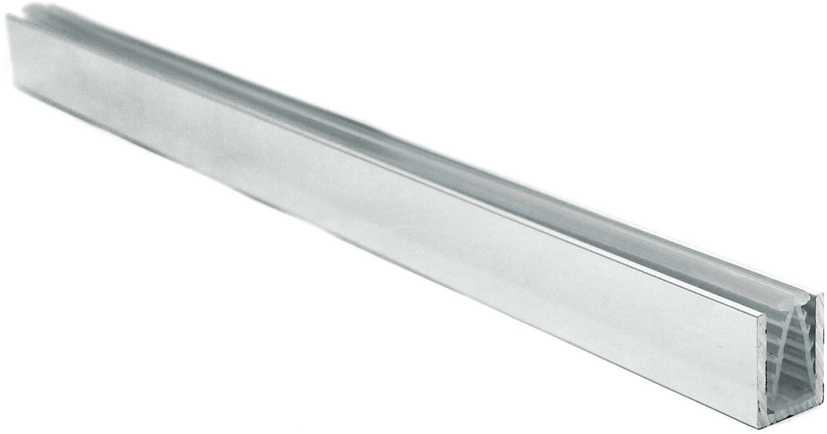 U-profiel met dichting voor glas 8MM chroom