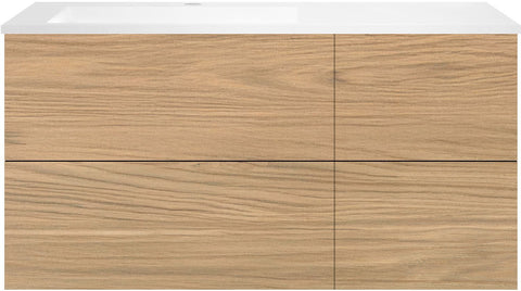 ONDERBOUW COFFEE 4 LADES 120 EIK  KLASSIEK+WASTAFEL LINKS KUNSTMARMER WIT